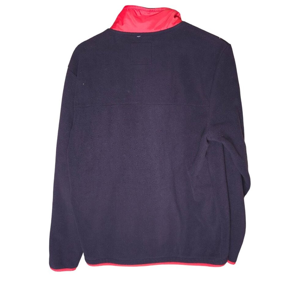Vans Mens Black & Red Fleece Pullover Jacket Small Half-Zip Chest Pocket Drawstr - Picture 9 of 9